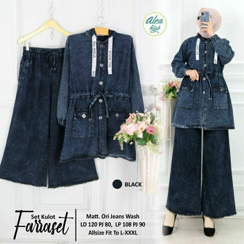 FARRASET JEANS jumbo setelan busui ld120