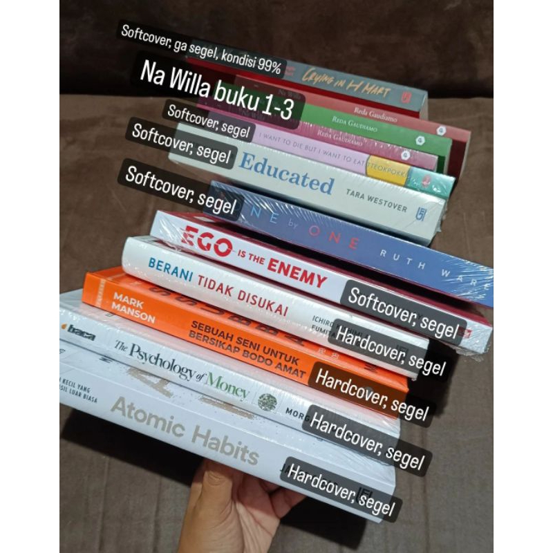 Buku Preloved, Ori, Segel, New, Psychology of Money, Atomic Habits, Educated, dll (cek caption)