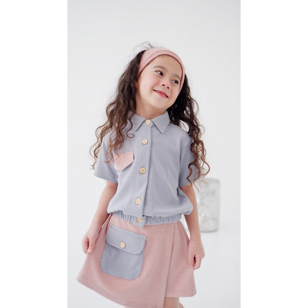 Yameena.kids Ameera Collar Tee Atasan Anak  Kaos Lengan Pendek Anak