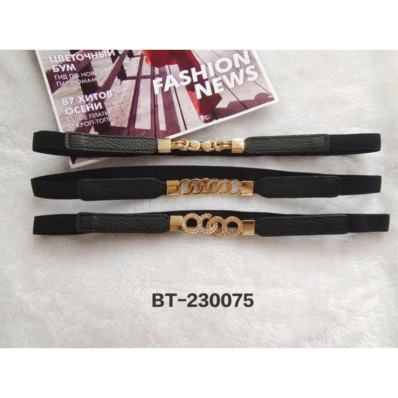 ikat pinggang korea premium karet hitam gold