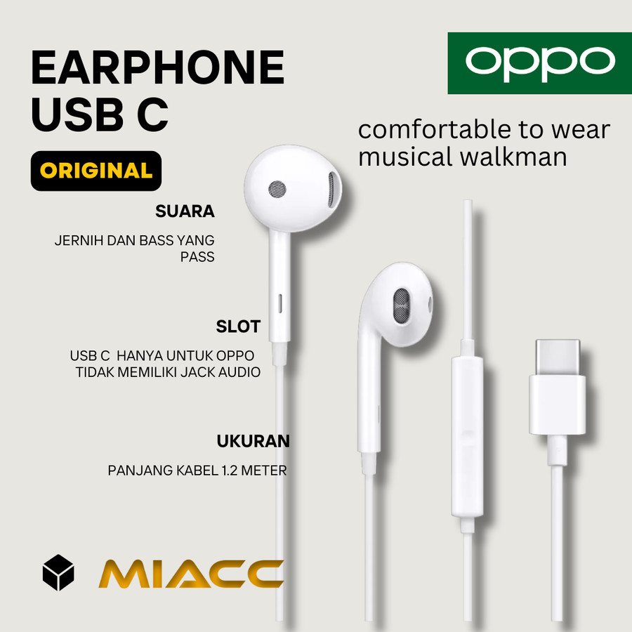 EARPHONE HEADSET OPPO FIND X / R 17 PRO ORIGINAL TYPE C