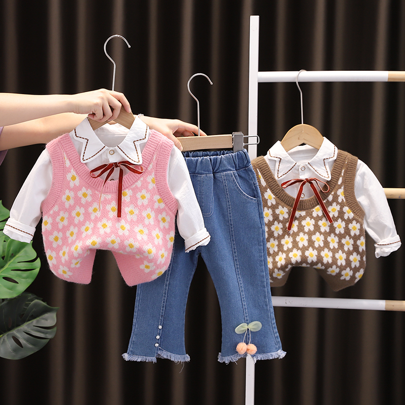 {Baru Datang} SC-1514 Setelan Jeans Anak Import EVREN / Setelan Anak Kombinasi Rajut / Setelan Anak 