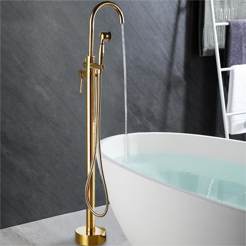 Lantai Berdiri Shower Bathtub Kuningan Bathtub Shower Faucet Keran Bak Mandi Pull Out Switch Bathtub Shower Keran Mixer