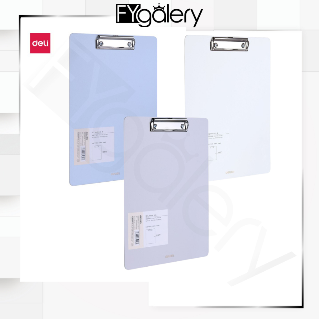 FYGALERY DELI041 Deli Clipboard / Papan Jalan A4 Warna Pastel PP Foam 3 Warna