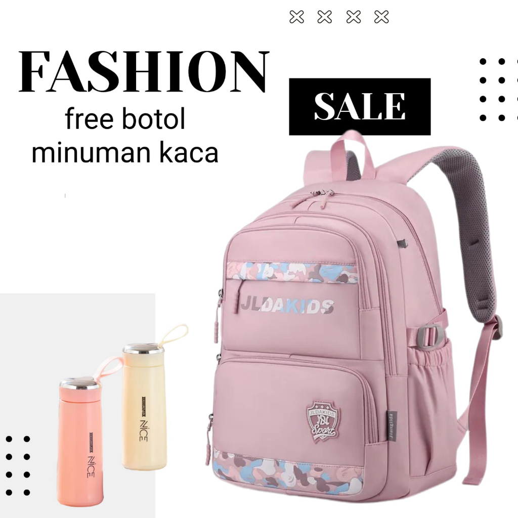 2023 Tas Punggung Ransel Wanita Import Backpack Cewek Impor (1 KG MUAT 2) JLD KIDS  FREE BOTOL