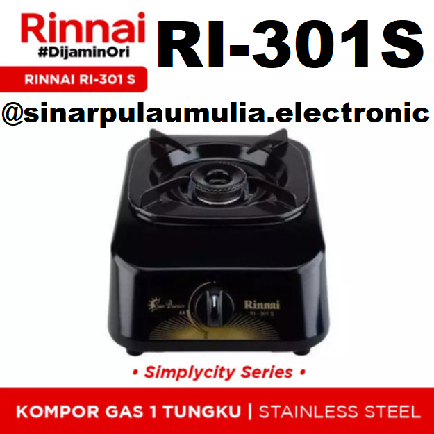 Rinnai Kompor Gas 1 Tungku - RI-301S / RI 301S / RI 301 S / RI301S / RI301 S