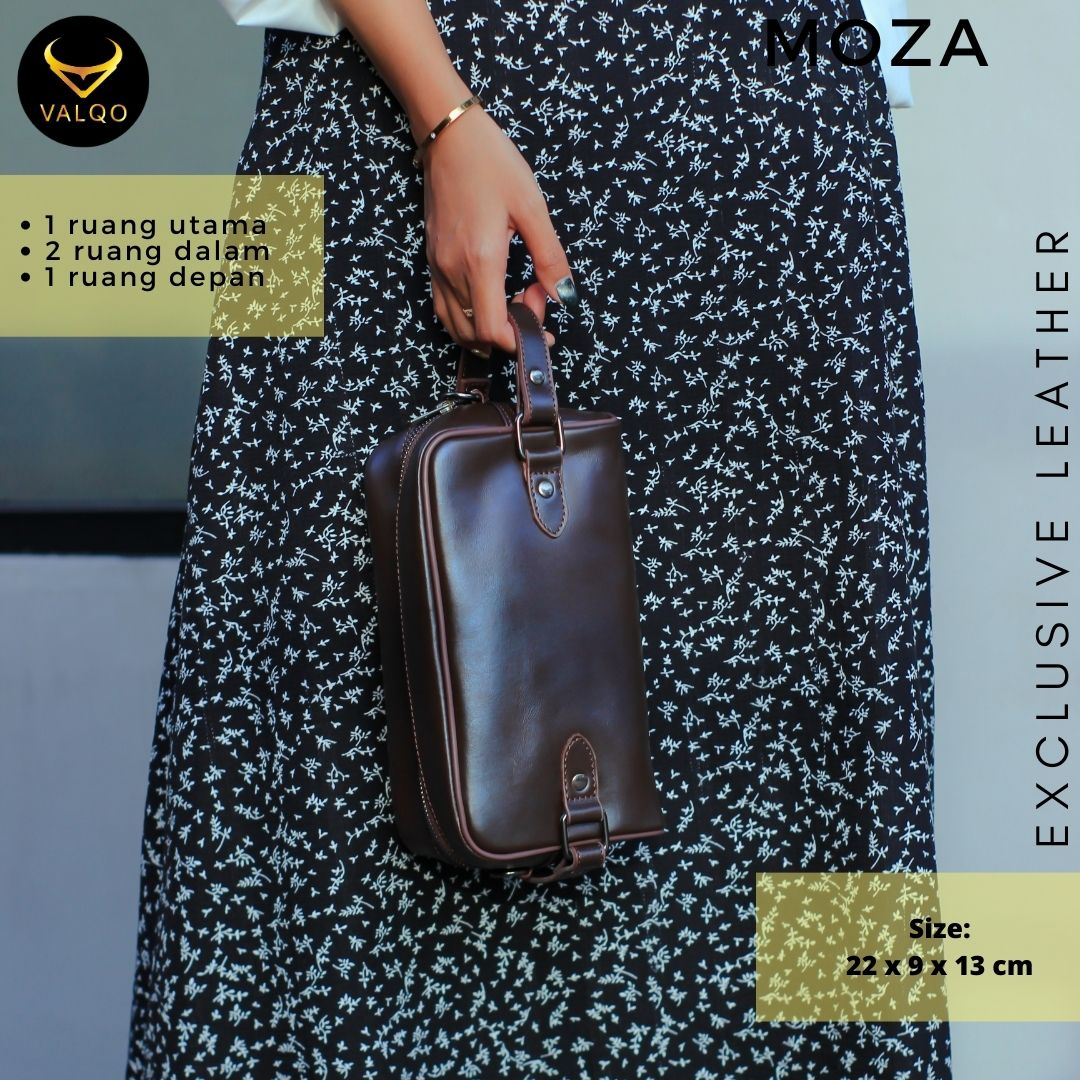 [VALQO] MOZA Handbag Kulit Sapi Pouch Kulit Clutch Kulit Tas Tangan Kulit Wanita Pria