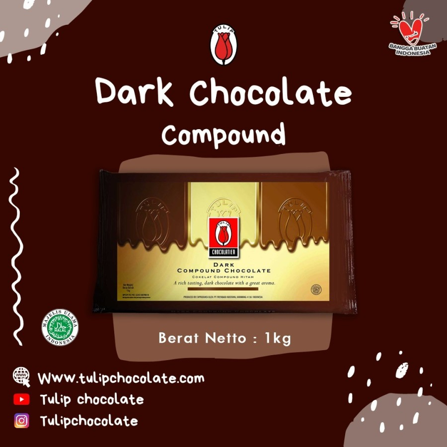 Tulip Dark Chocolate Compound Coklat Batang 1kg