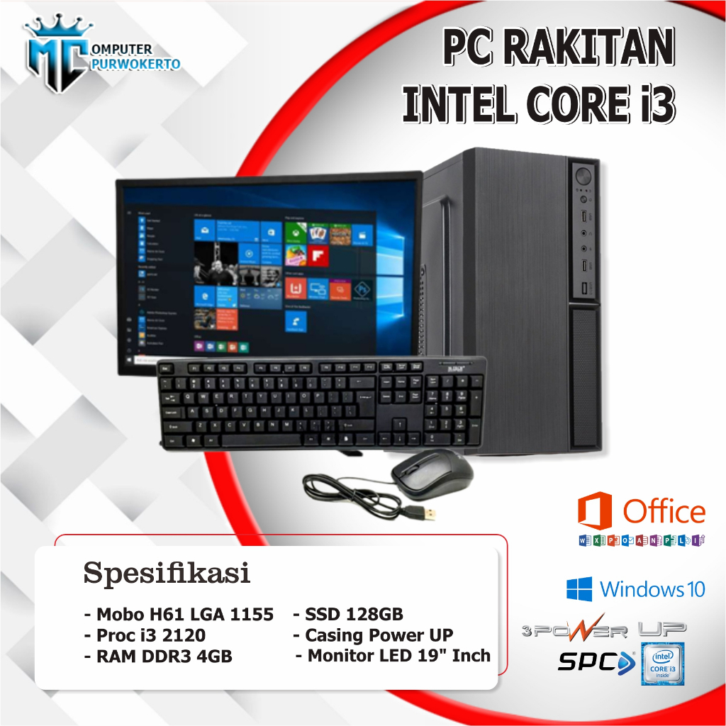 Komputer PC Rakitan H61 Core i3 Full Set Office/Admin Siap Pakai Murah