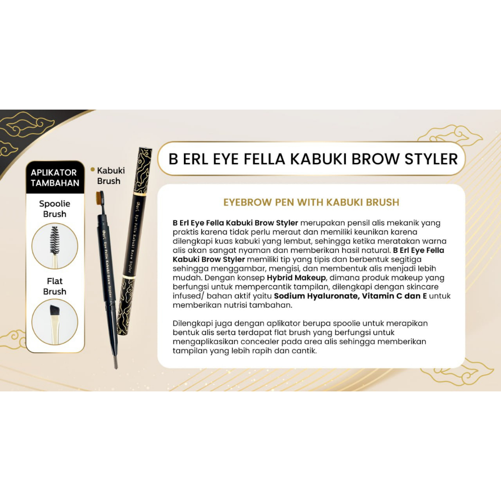 Pensil Alis Eye Fella Kabuki Brow Styler Kekinian Tidak Perlu Meraut Free Kuas