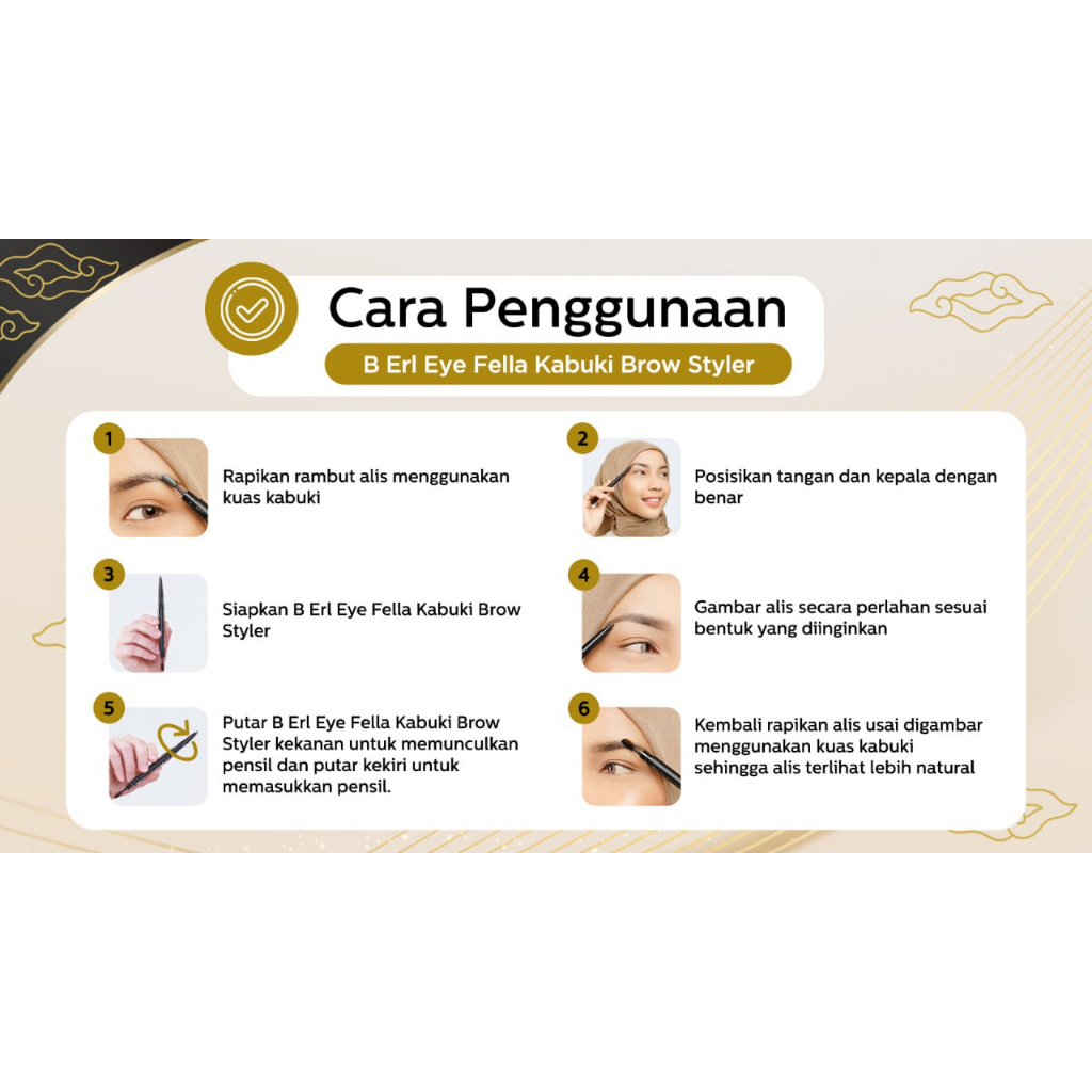 Pensil Alis Eye Fella Kabuki Brow Styler Kekinian Tidak Perlu Meraut Free Kuas