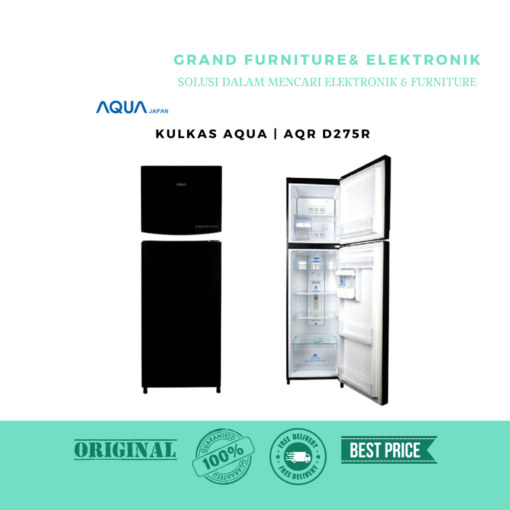 KULKAS AQUA 2 PINTU | AQR D275 R | FREE ONGKIR SERANG KOTA