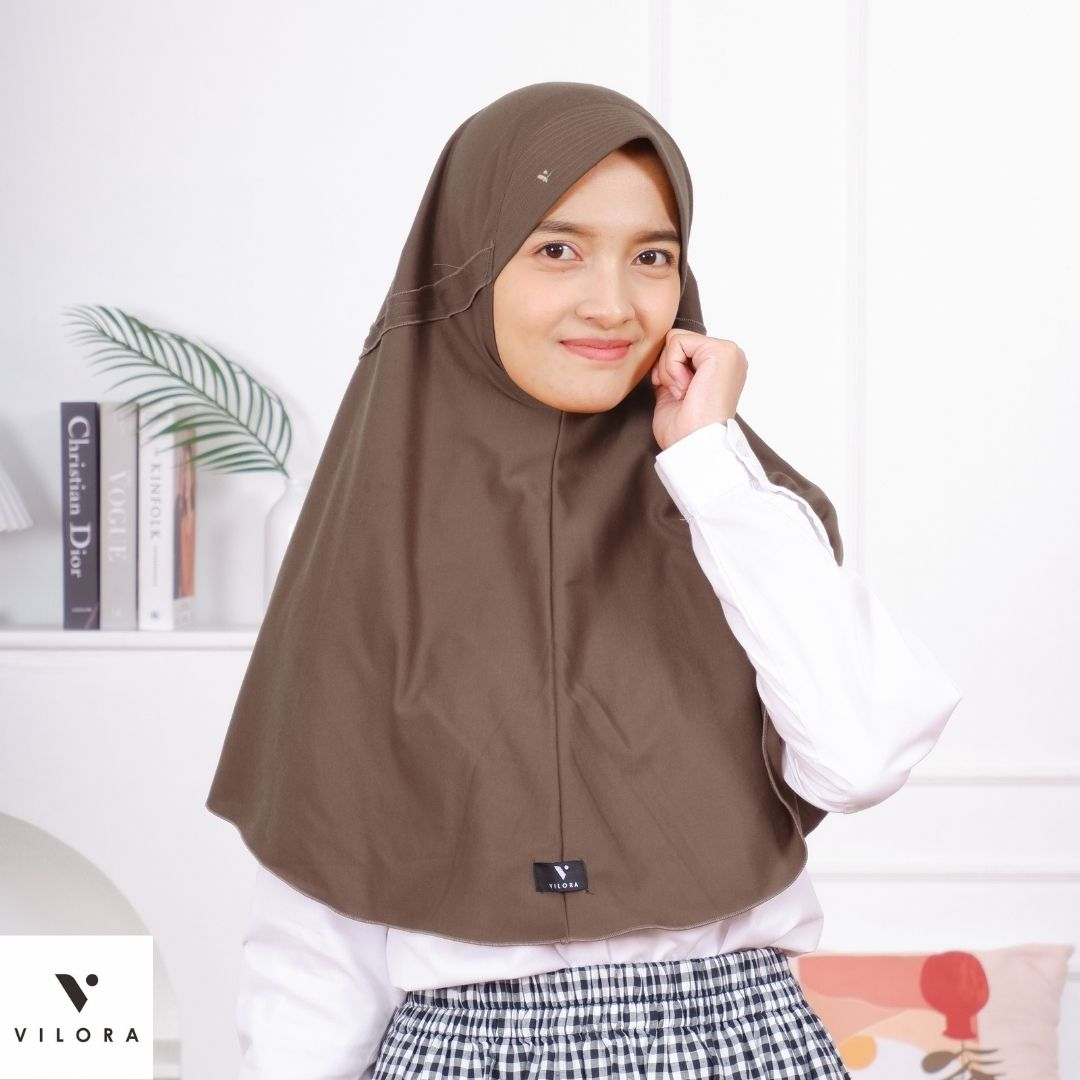 Vilora - Kerudung Sekolah Serut New Color 2023 (Hijab Instan)