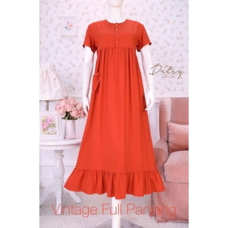Orange vintage ditsy