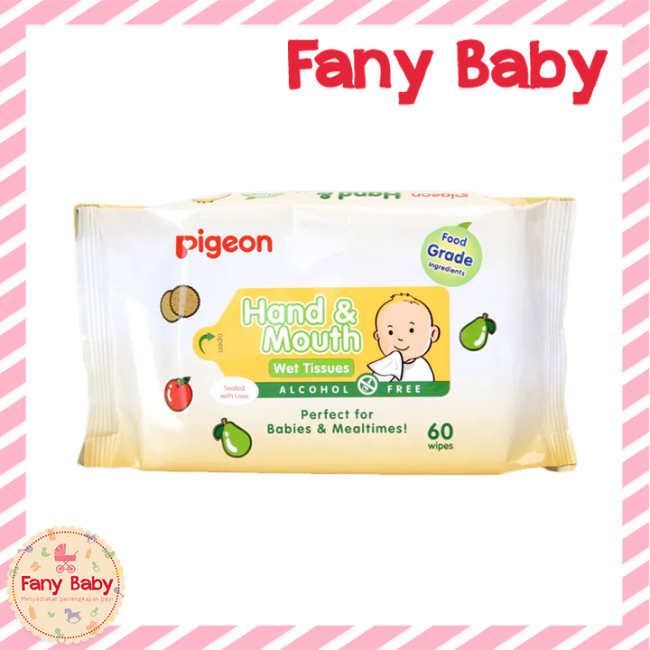 PIGEON BABY WIPES HAND &amp; MOUTH 60PCS [ 1PCS ]