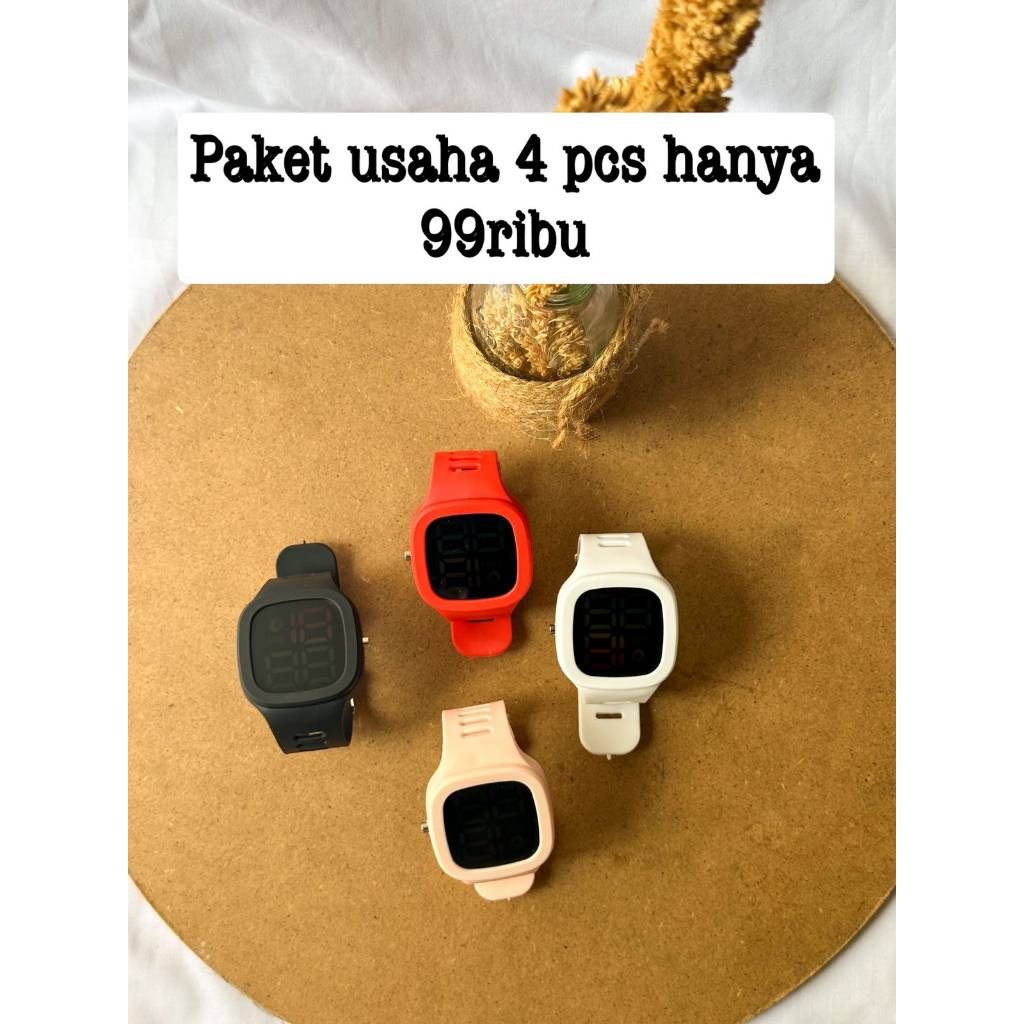 Jam tangan digital keren pria wanita unisex paket usaha