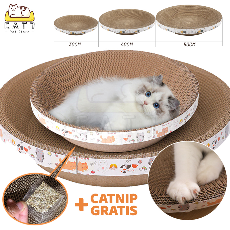 CAT7 Papan Garuk Kucing Mainan 30/40/50cm Cat Scratch Board Scratching Pads Posts Extra Tebal Garukan Hewan Peliharaan