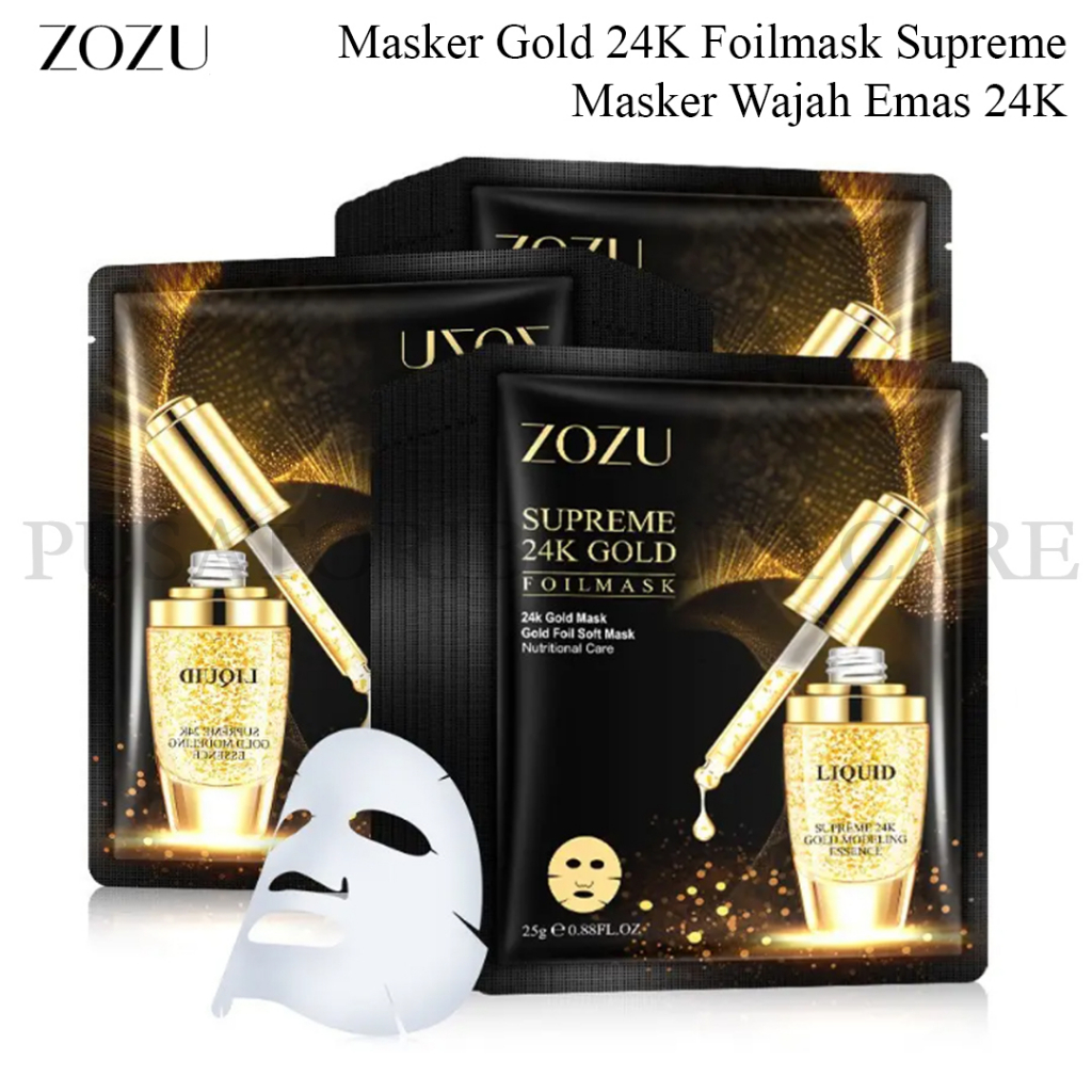 ZOZU Masker Gold 24K Foilmask Supreme Masker Wajah Emas 24K