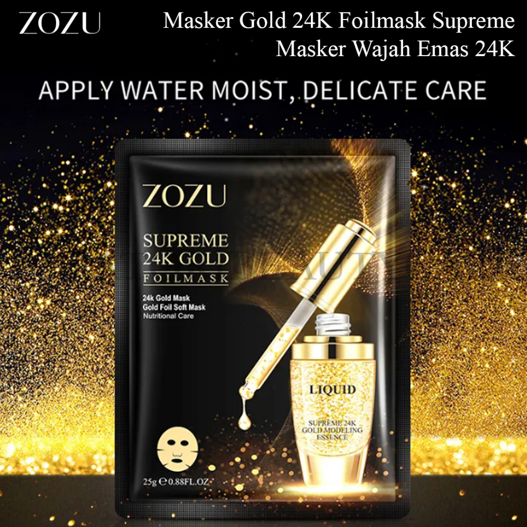 ZOZU Masker Gold 24K Foilmask Supreme Masker Wajah Emas 24K