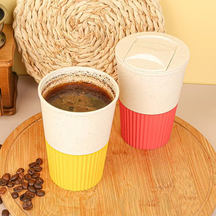 (SNAPCORNER)Wheat Straw Mug Kopi / Cangkir Kopi Gaya Jepang Sederhana / Cangkir Minuman Dingin / Cangkir Minuman Panas