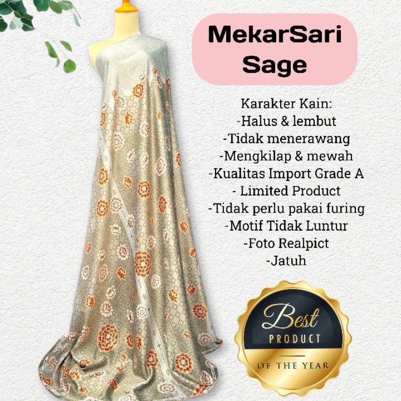 Kain Dr Silk Motif Mekarsari Harga per setengah meter