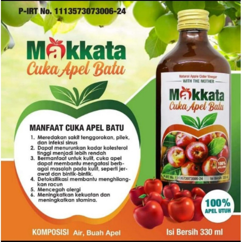 CUKA APEL Batu Malang MAKKATA / Cuka Apel ROYAL SULTAN 320 ml