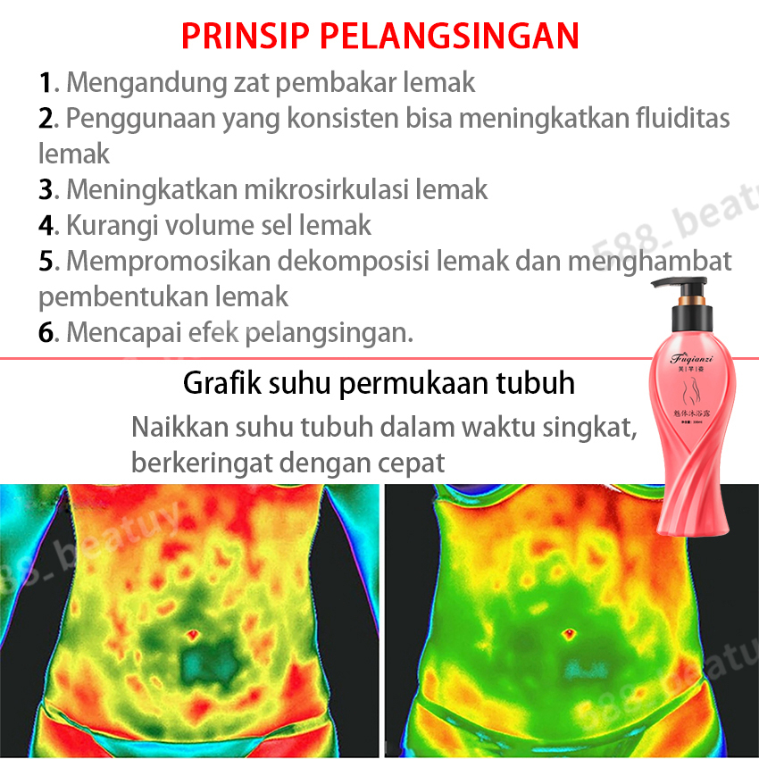 pelangsing perut buncit wanita pembakar lemak Shower Gel Pelangsing 330ml/box Tanpa olahraga tanpa diet penurunan berat badan yang cepat tanpa efek samping