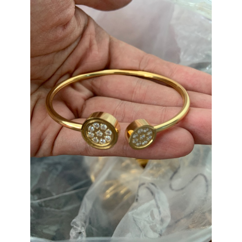 gelang quantum bulat gold + plastik klip