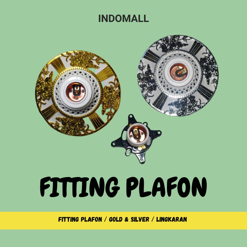 FITTING PLAFON / FITTING LAMPU HIAS SULTAN BULAT MOTIF BUNGA - BUNGA