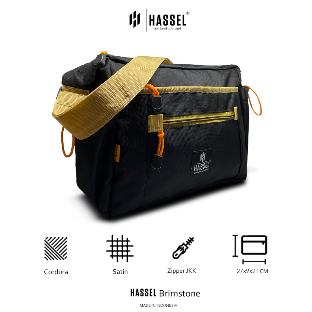 Tas Selempang Pria Hassel Brimstone - Tas Waist Bag Pria / Tas Selempang Wanita / Tas Slempang Pria atau Wanita / Tas Original / Tas Slempang Pria