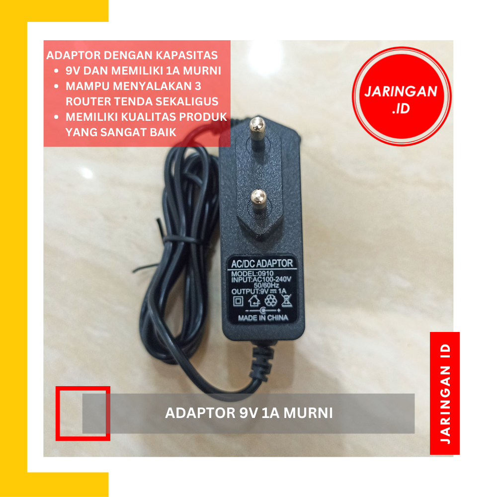 ADAPTOR 9V 1A MURNI