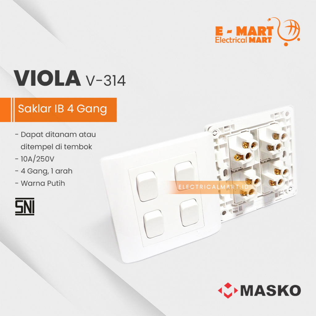 MASKO VIOLA Saklar 4GANG V-314 kecil