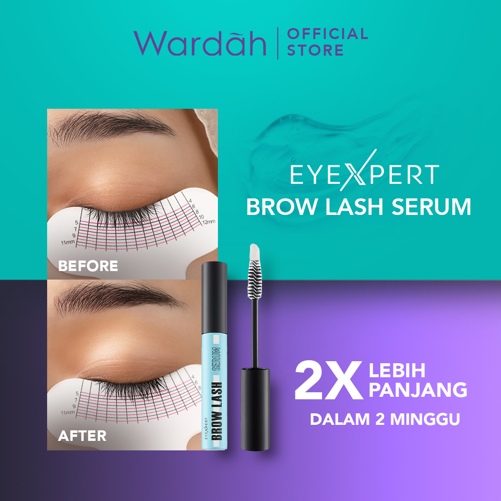 WARDAH EyeXpert Brow Lash Serum Indonesia / Serum Bulu Mata Dan Alis 10ml / 2X Lebih Panjang Tebal / Long Volumized / Natural Menutrisi Menyehatkan Memanjangkan Menebalkan Melindungi Menguatkan / Browlash Eyebrow Lashes / Cosmetic Eye Make Up / Series