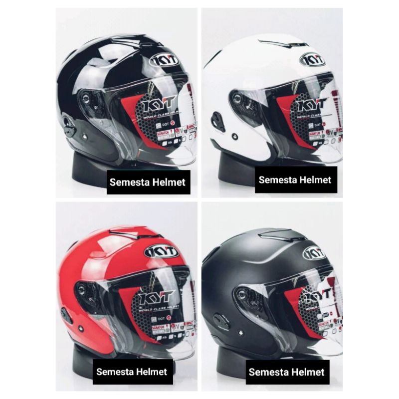 Helm KYT Kyoto R Solid Original, Helm KYT Kyoto White Kyoto Black