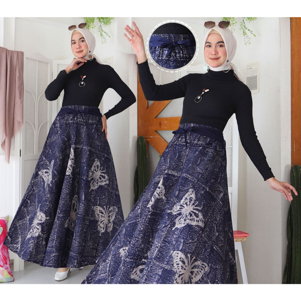 Rok Batik Payung Jumbo Panjang Lebar Dewasa Bawahan Batik Cap Premium Sogan Modern Klasik