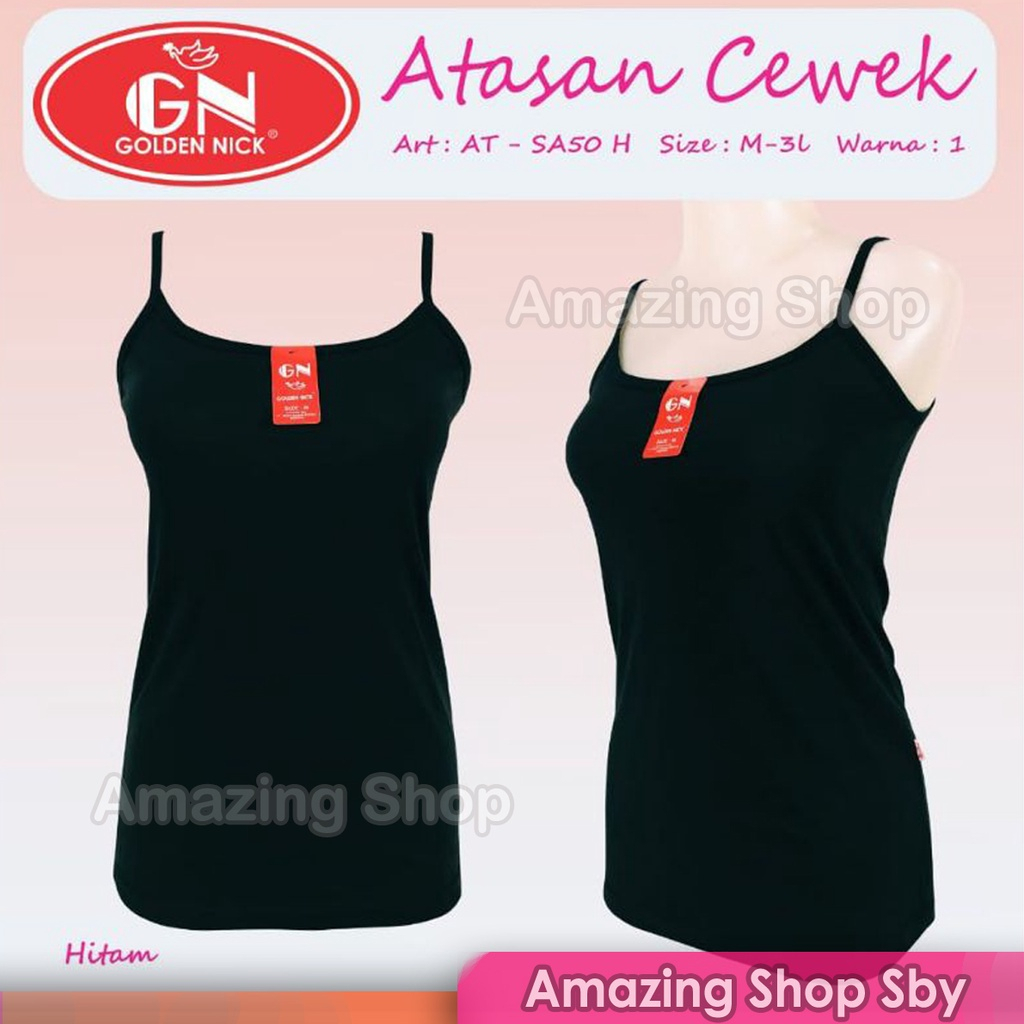 Golden Nick Tanktop Tali Kecil SA50 Warna Hitam Putih Original Amazing Shop SBY Murah