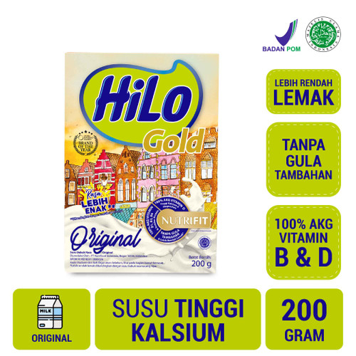 

Hilo Gold 200g - Susu Tinggi Kalsium Lebih Rendah Lemak