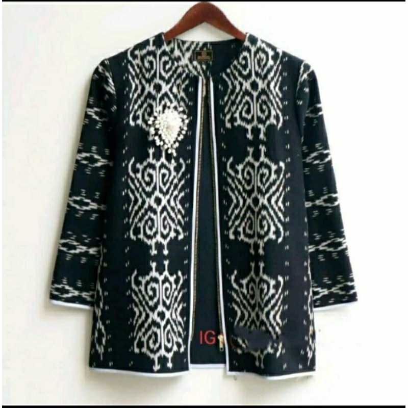 blus tenun atasan wanita,baju kantor,blouse etnik,blus tenun,blus kekinian