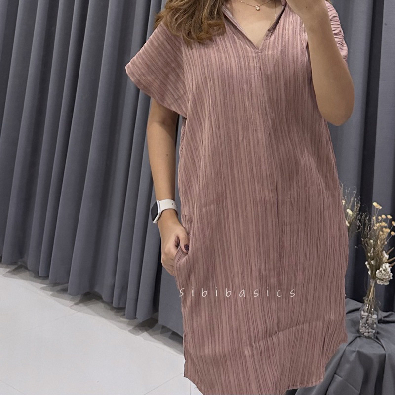 SIBIBASICS - Dress Lady Crush Wanita Lengan Pendek Kantong Kanan Kiri Premium Jumbo Kekinian Korean Style