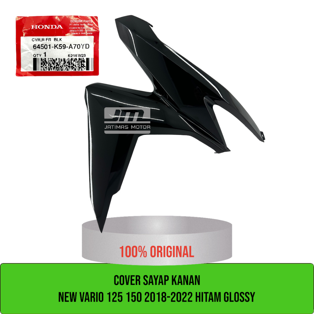 Cover sayap new vario 125 150 hitam glossy 64501-K59-A70YD 64601-K59-A70YD