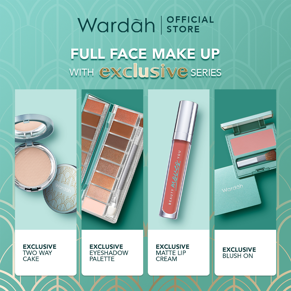 WARDAH Exclusive Eyeshadow Palette Indonesia / 10g / Longwear Intense Colors With Smooth Texture / 8 Warna Intens Tahan Lama Blendable Pigmented / Natural Glam /  Kelopak Mata / 01 Sunset Brown 02 Rose Glow / Cosmetic Makeup Face Make Up Series Eye Shadow