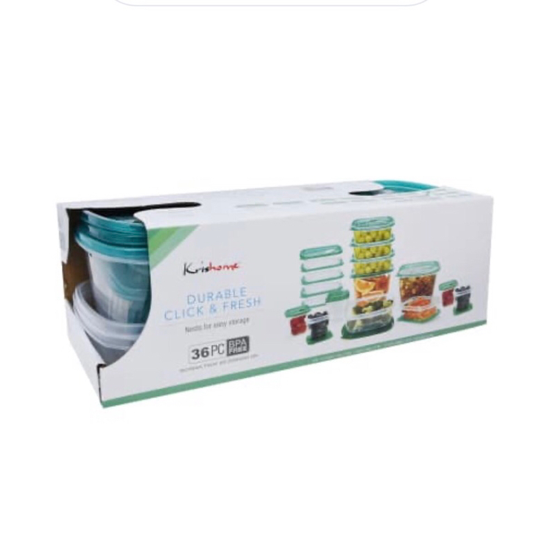 KRISHOME SET 36PCS WADAH MAKANAN/ACE FOOD STORAGE CLIP AND FRESH/ACE HARDWARE TEMPAT BEKAL MAKANAN/