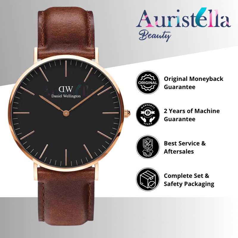 JAM TANGAN DANIEL WELLINGTON CLASSIC BRISTOL BLACK ROSE GOLD 40MM DW ORIGINAL