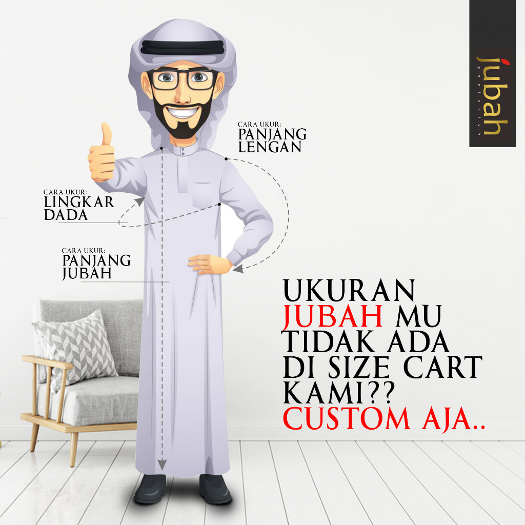 DeJubah - Qatari Gamis Jubah Pria Slimfit Dewasa-5