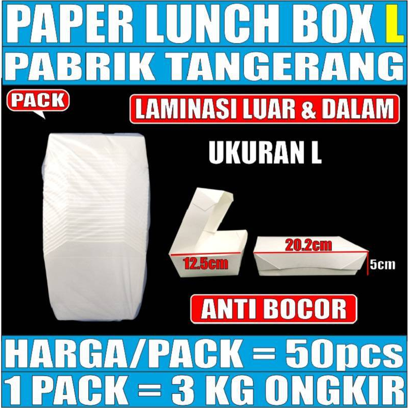 Paper Lunch Box Per Pack Uk L Food Tray Makan Kotak Makanan Kertas