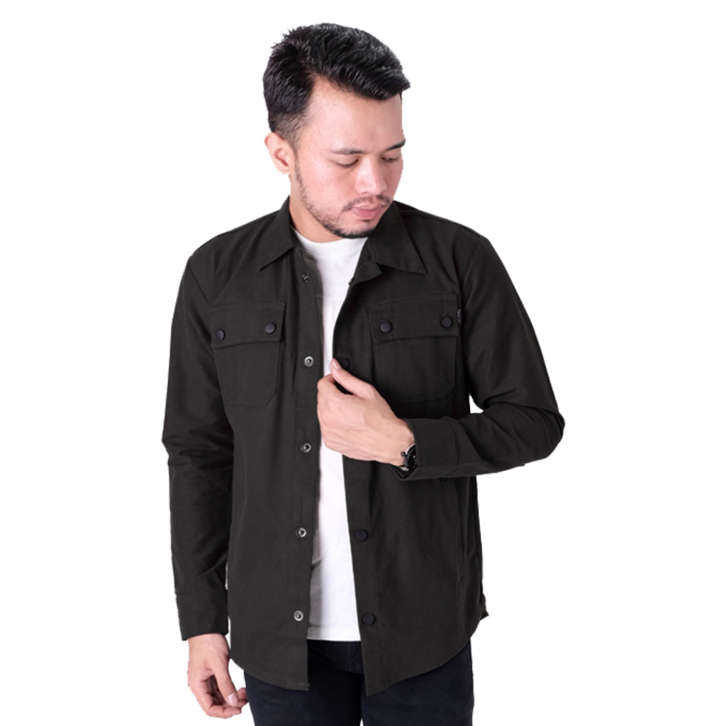 Justrue Jaket Semi Parka Pria Hitam