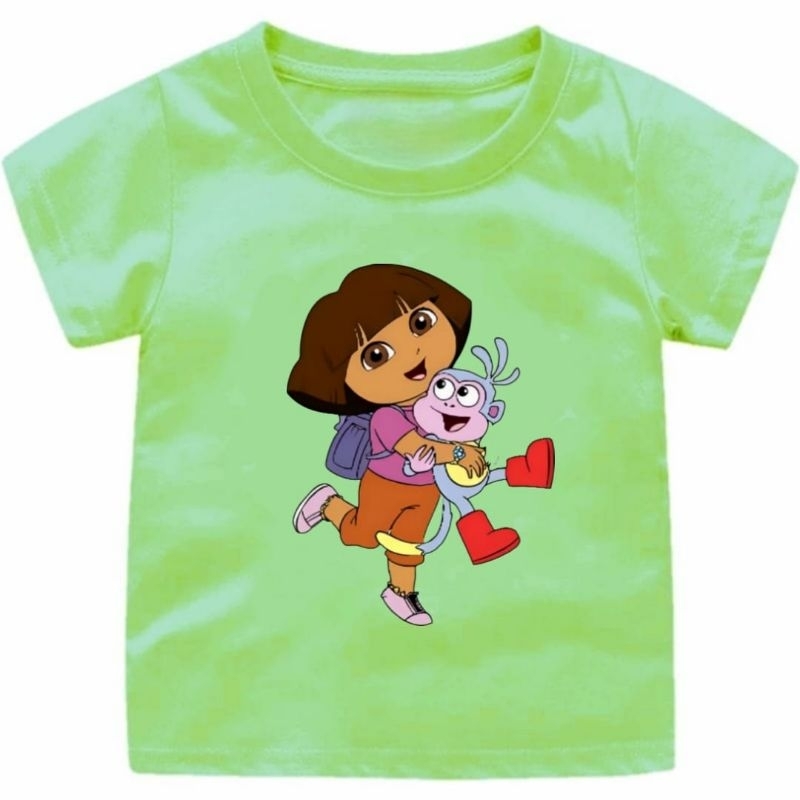 Baju kaos Anak Usia 1-12Tahun Gambar Dora