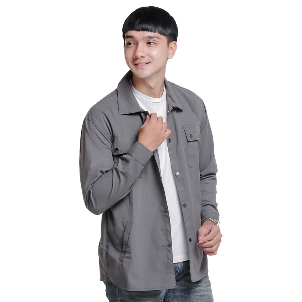 Justrue Jaket Semi Parka Pria Abu