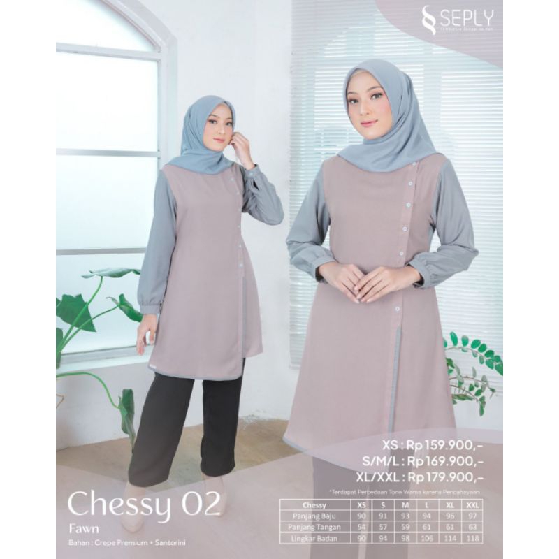 Ethica Tunik Chessy 02 (Dusty Green, Fawn, Lylac) Chesy 02