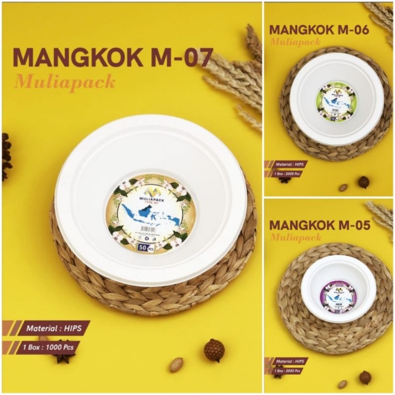 MULIA PACK - Mangkok Plastik M5 M6 M7 Mangkok 450ml (50pcs)